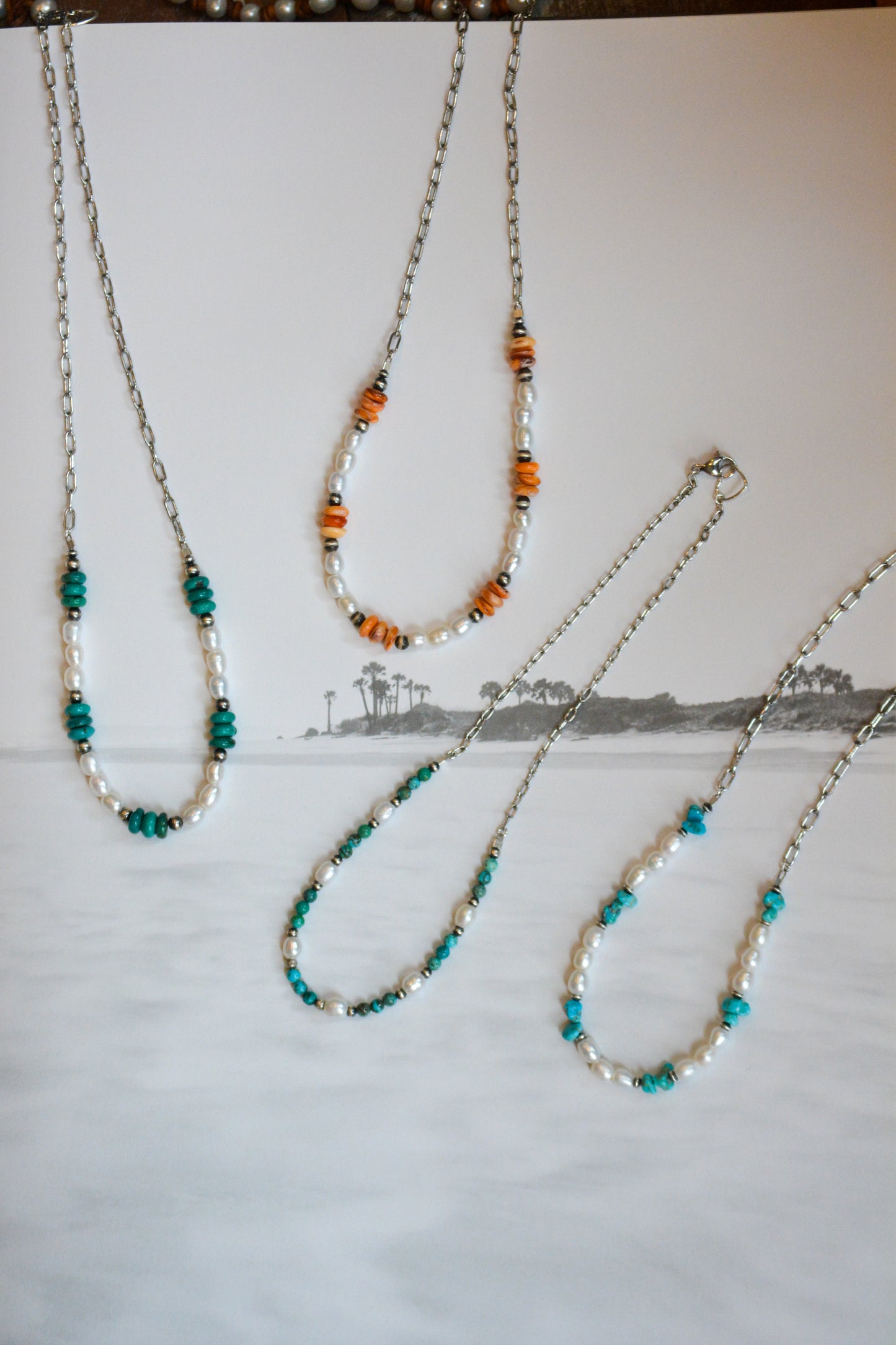 "Galveston" Beaded Layering Necklace- choker length