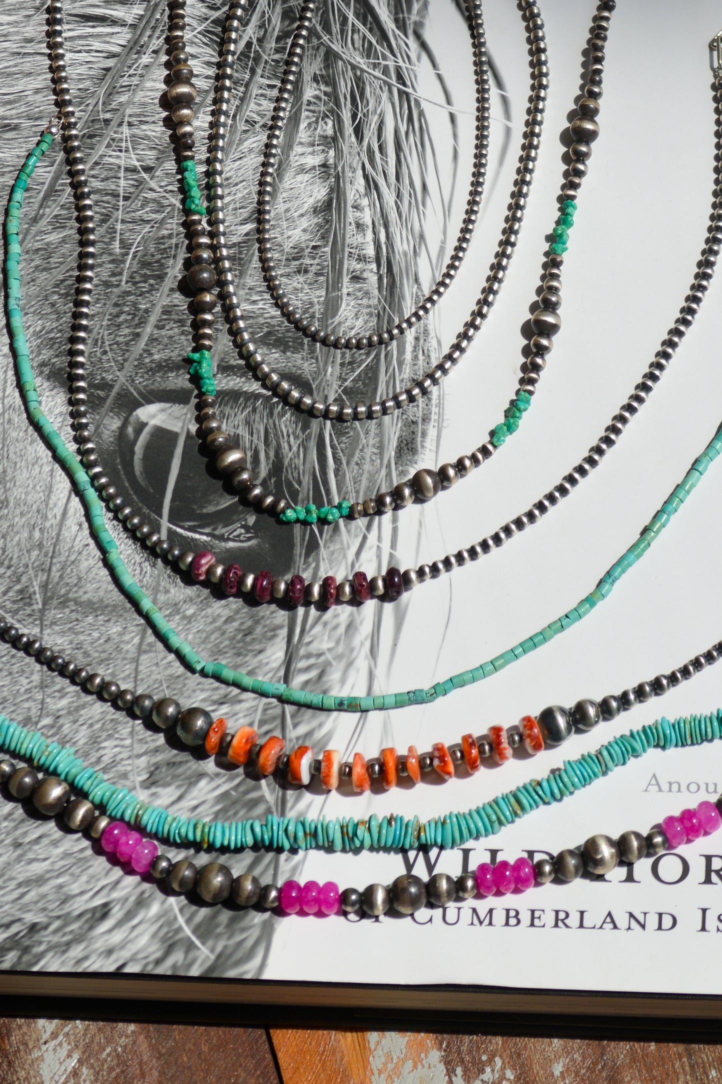 "Fern" Turquoise and Sterling Silver Pearl Necklace