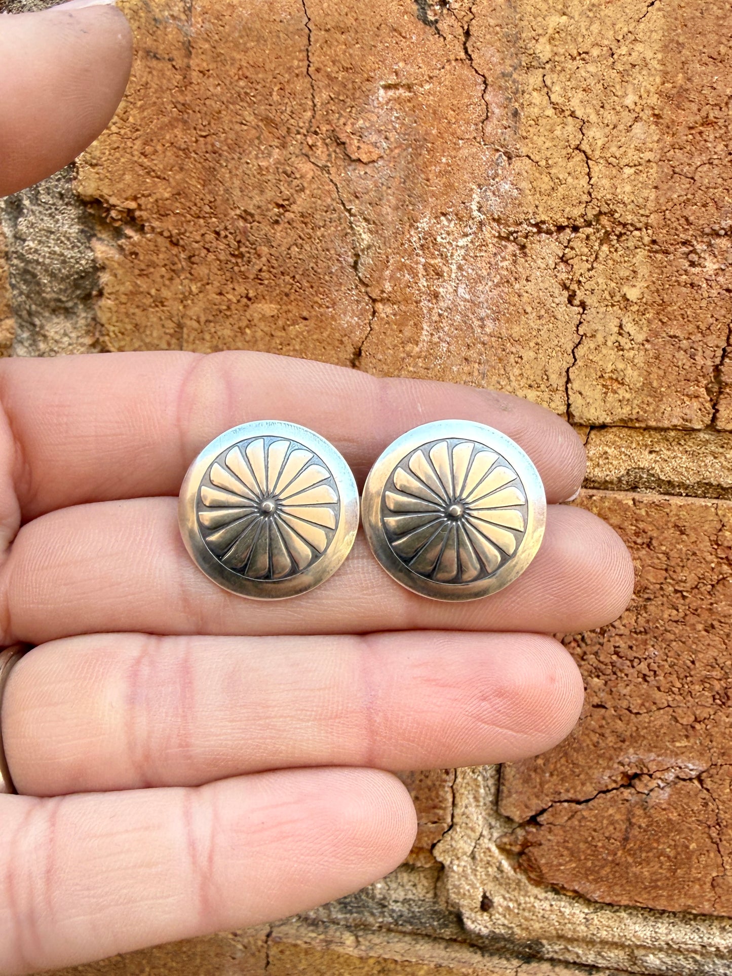 Windmill sterling silver Concho studs