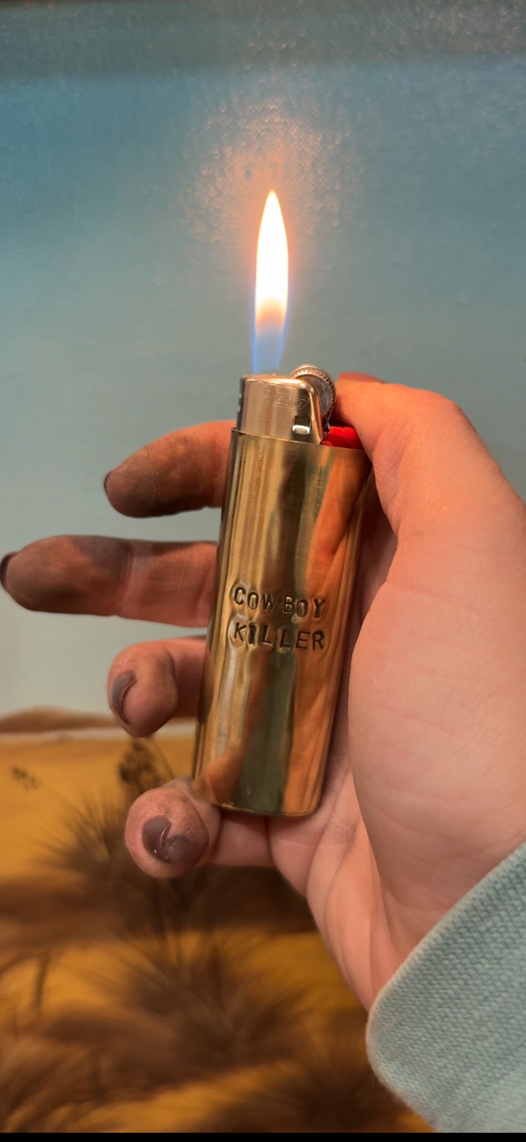 Brass lighter Cover “Cowboy Killer”