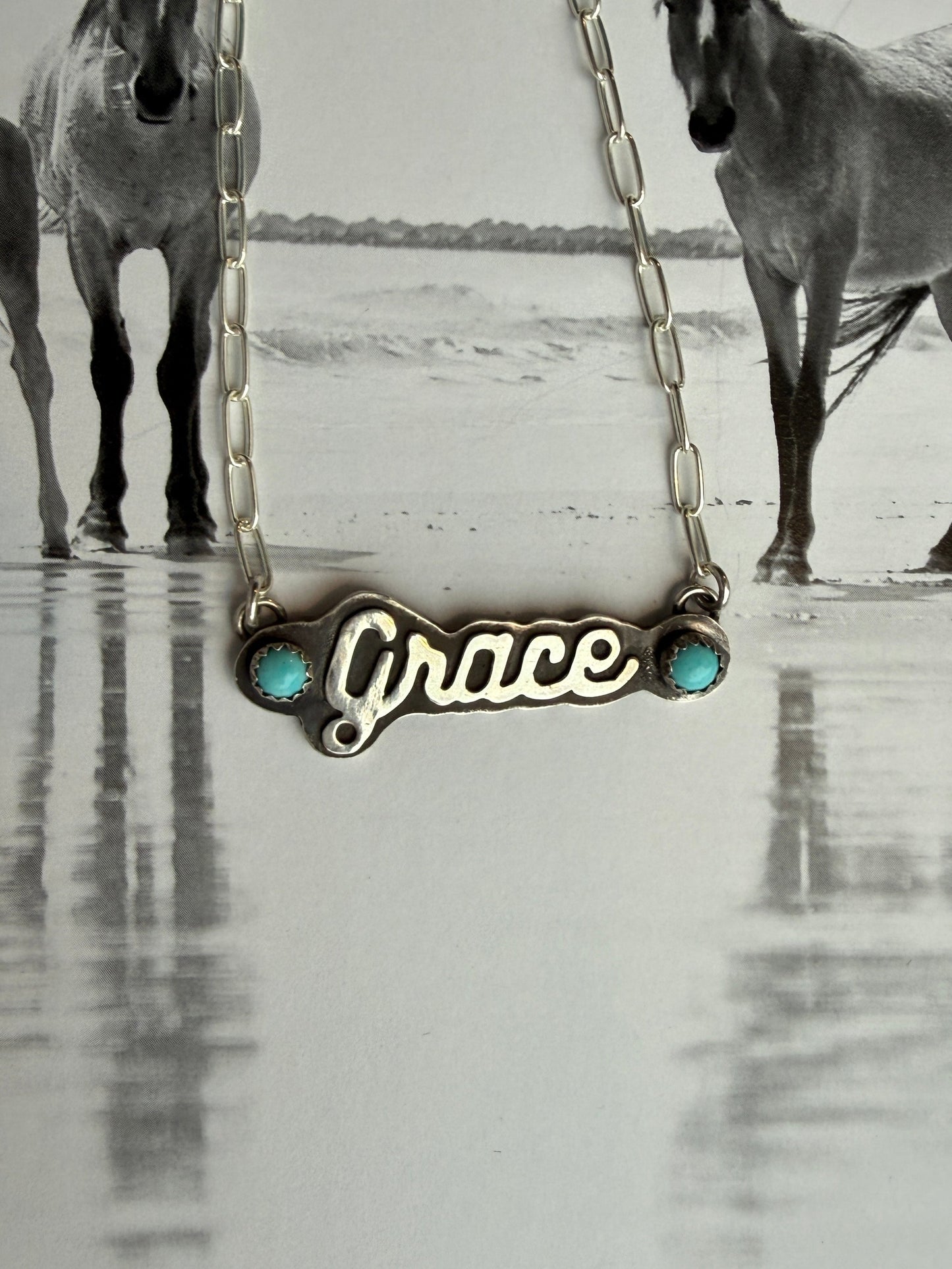 Cactus Rose Studios Name/Word Necklace with paper clip chain