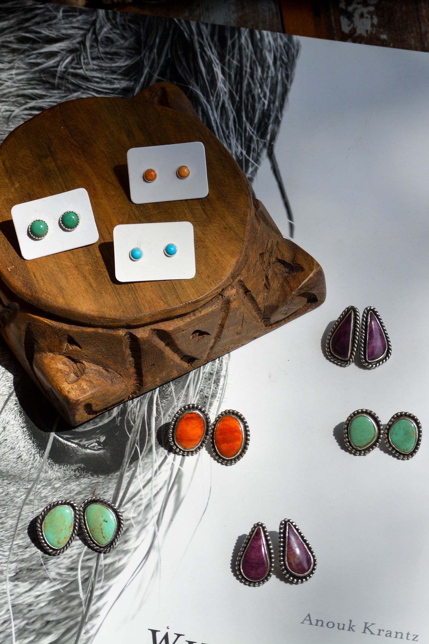 "Marigold" Orange Spiny Studs