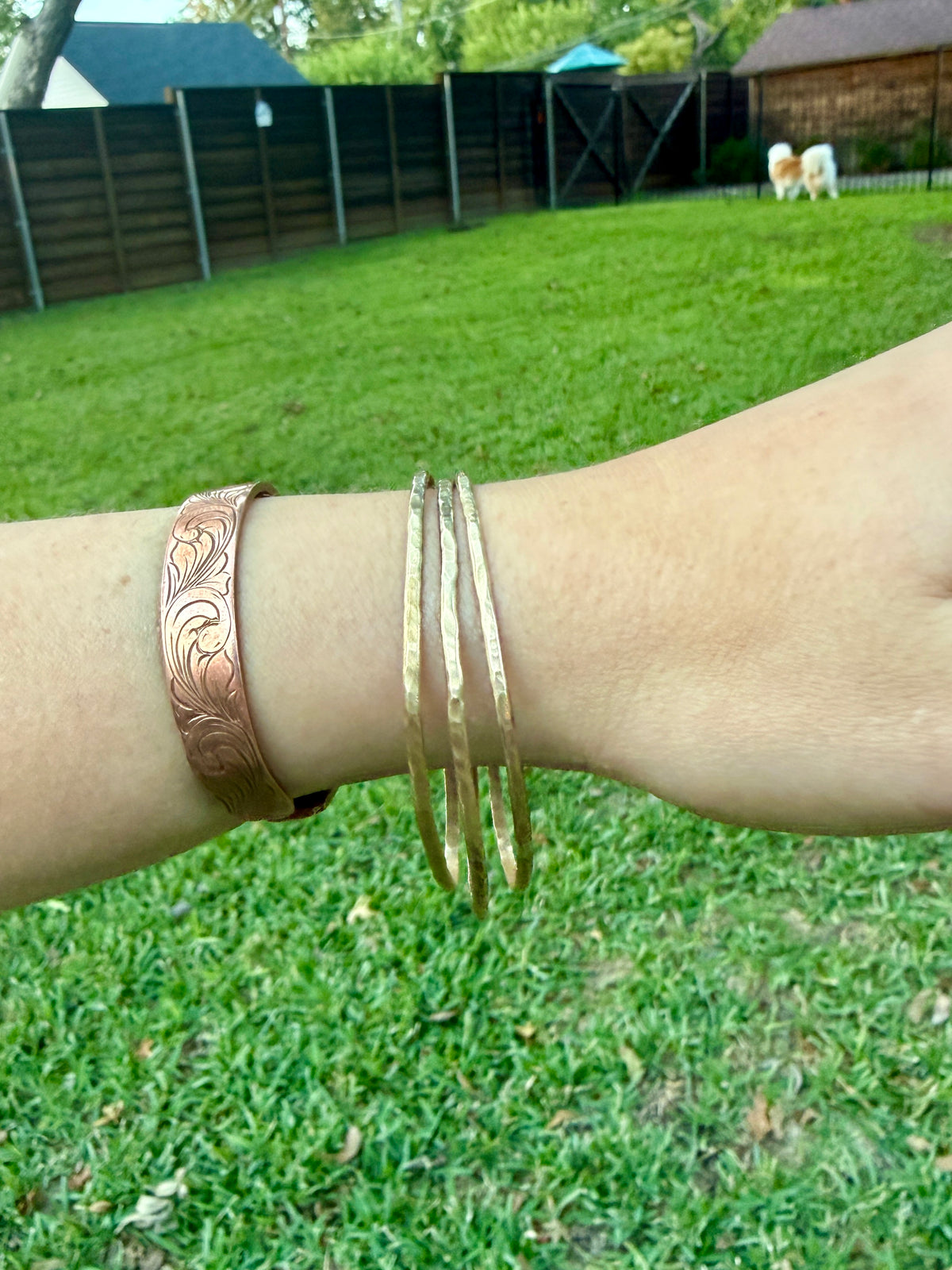 Hammered Brass Bangles