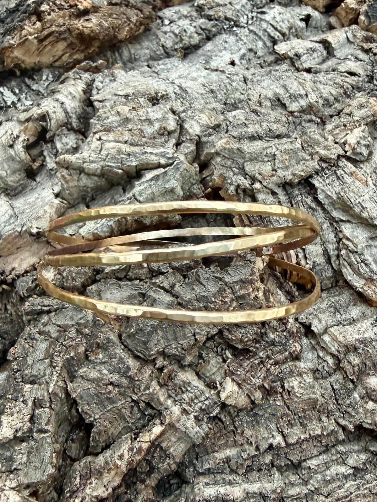 Hammered Brass Bangles