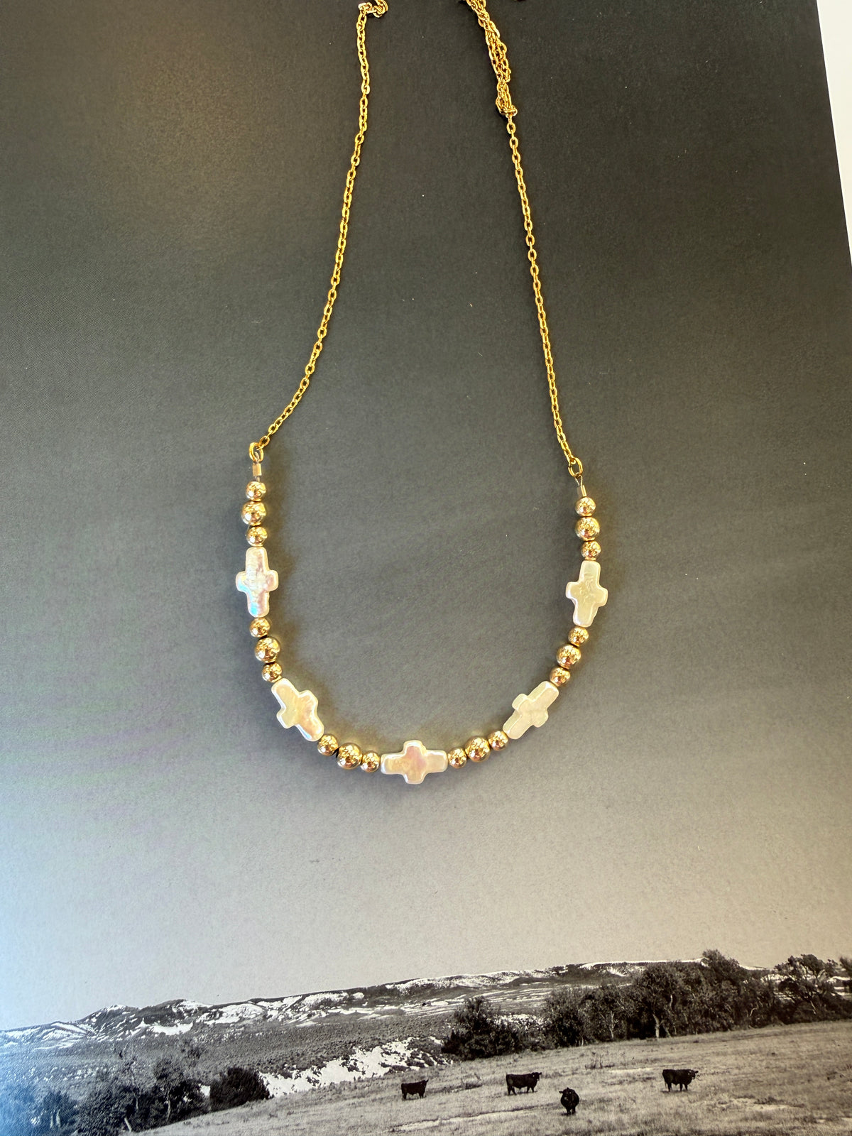 Golden Grace beaded necklace