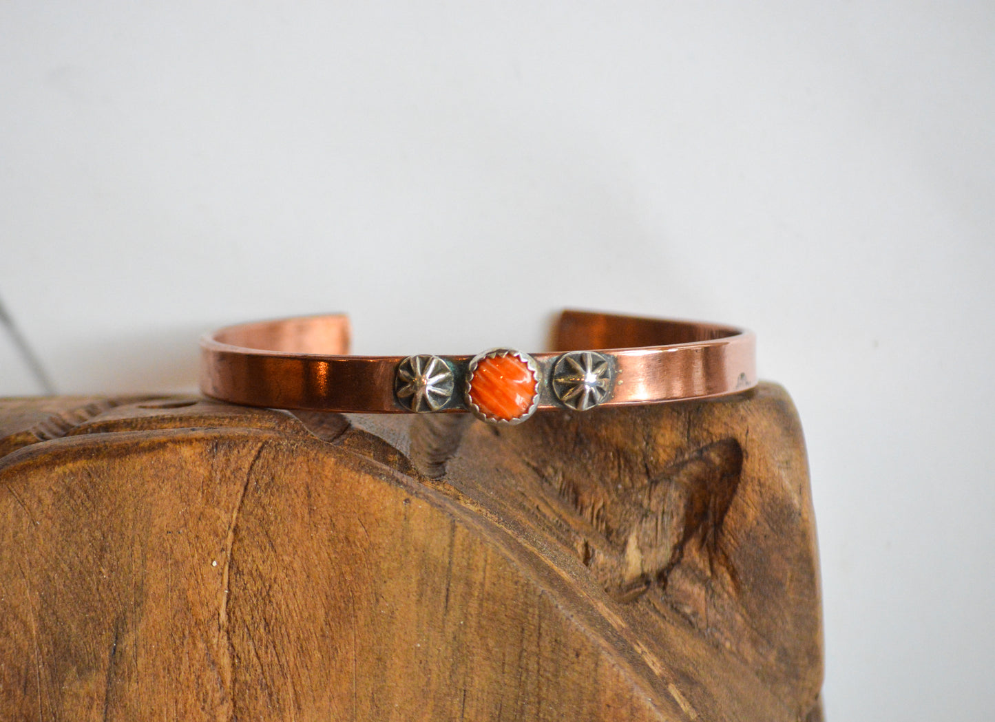 "Sunny" Copper Cuff with Orange Spiny Oyster