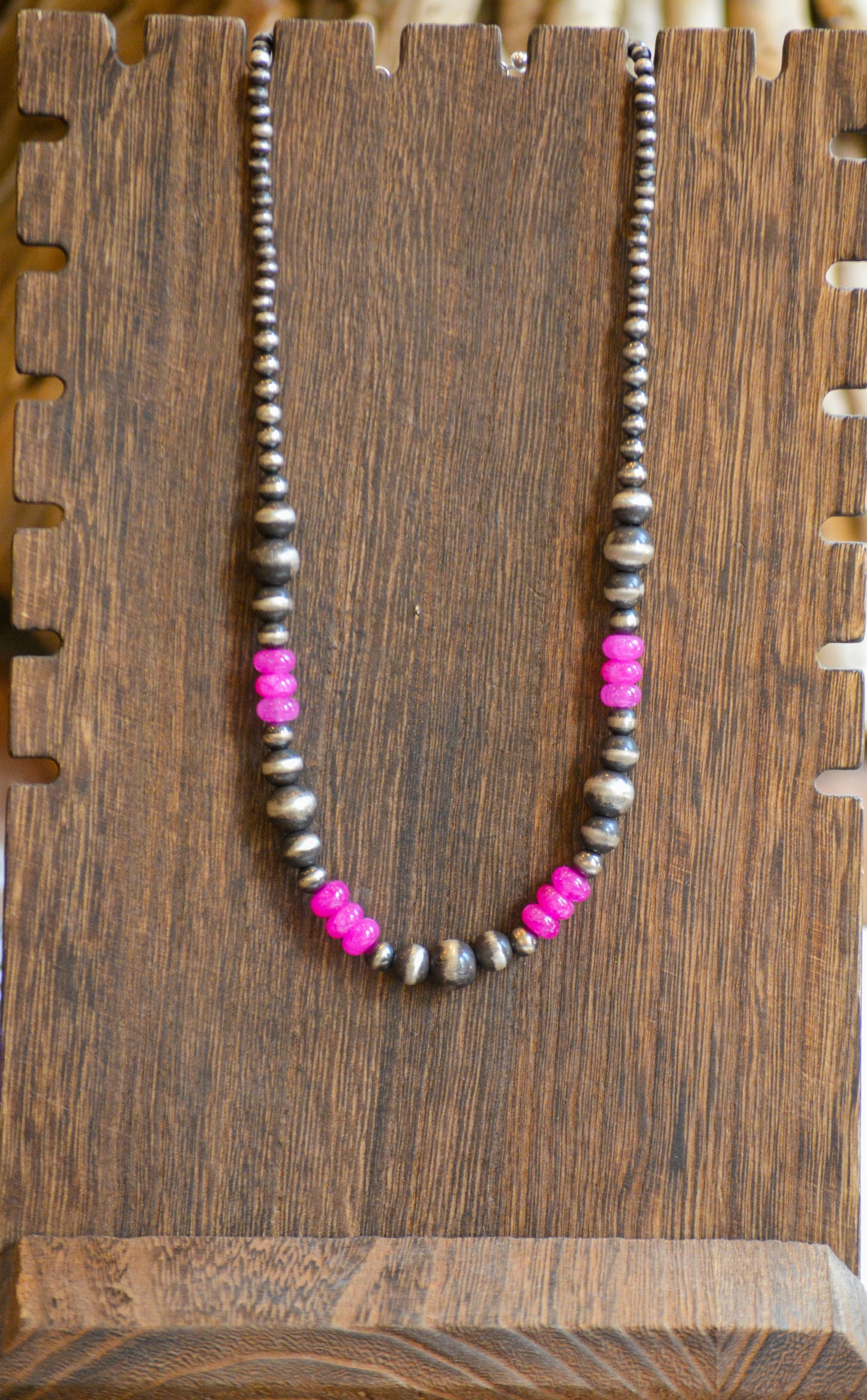 "Blossom" Sterling silver Pearl and Pink Jade Necklace