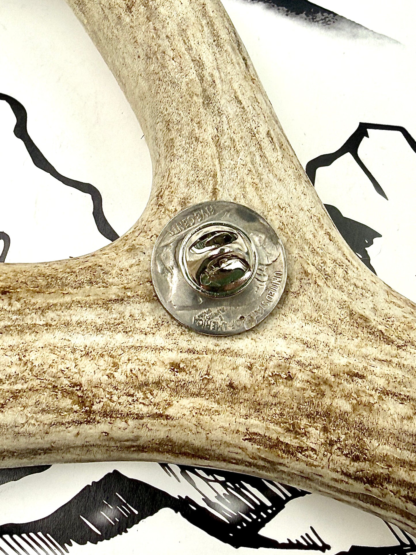 Handmade Buffalo Nickel (Indian head side) Pin with Kingman Turquoise