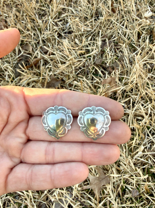 Heart Concho Studs