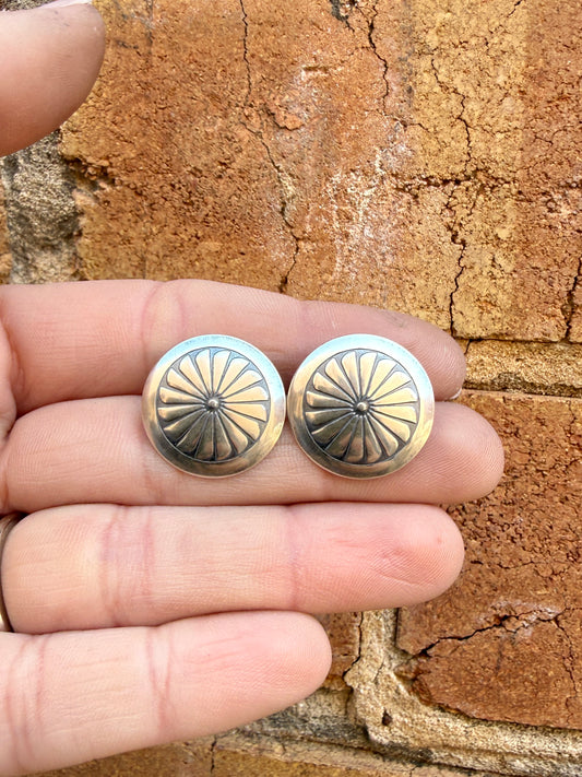 Windmill sterling silver Concho studs
